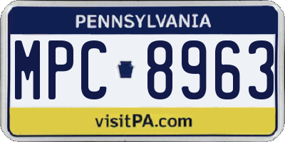 PA license plate MPC8963