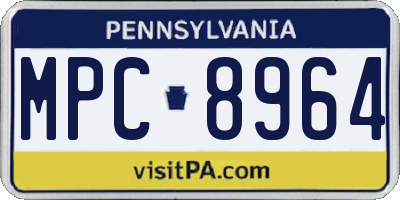 PA license plate MPC8964