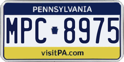 PA license plate MPC8975