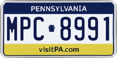 PA license plate MPC8991