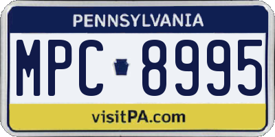 PA license plate MPC8995