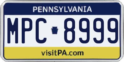 PA license plate MPC8999