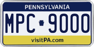 PA license plate MPC9000