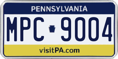 PA license plate MPC9004