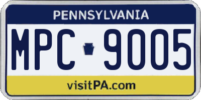 PA license plate MPC9005