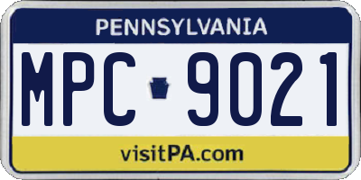 PA license plate MPC9021