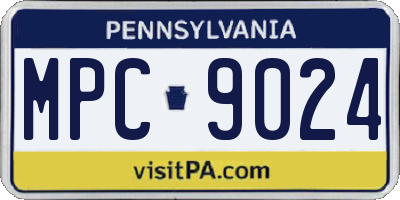 PA license plate MPC9024