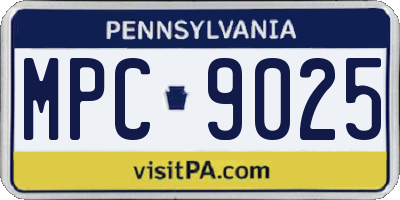 PA license plate MPC9025