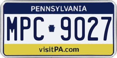 PA license plate MPC9027