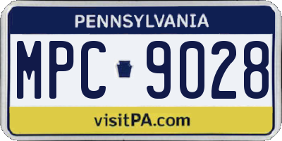 PA license plate MPC9028