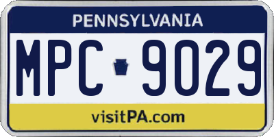 PA license plate MPC9029