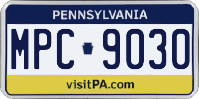 PA license plate MPC9030