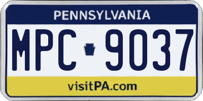 PA license plate MPC9037