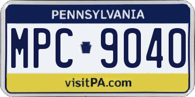 PA license plate MPC9040