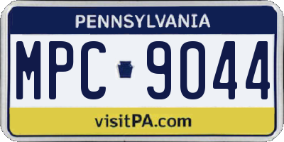 PA license plate MPC9044
