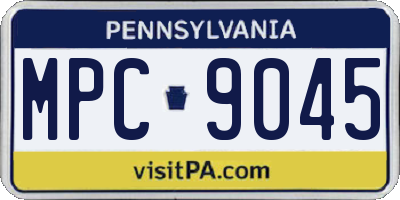 PA license plate MPC9045