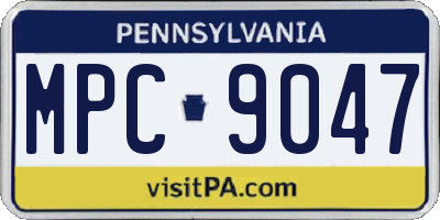 PA license plate MPC9047