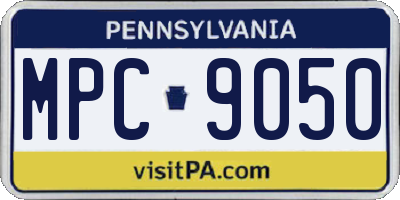 PA license plate MPC9050