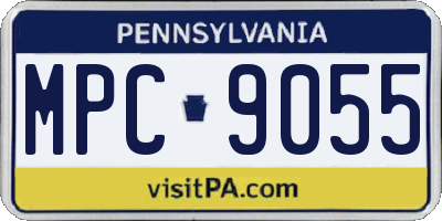 PA license plate MPC9055