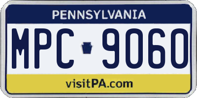 PA license plate MPC9060