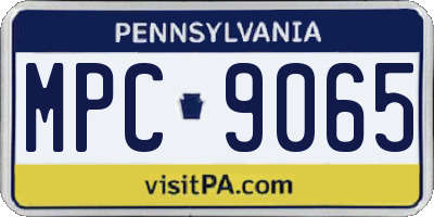 PA license plate MPC9065