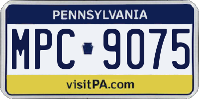 PA license plate MPC9075