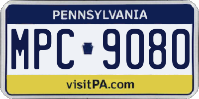 PA license plate MPC9080