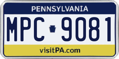 PA license plate MPC9081
