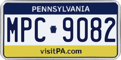 PA license plate MPC9082