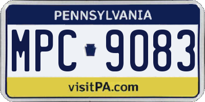 PA license plate MPC9083