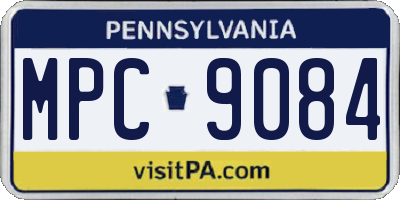 PA license plate MPC9084