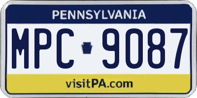 PA license plate MPC9087