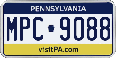 PA license plate MPC9088