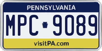 PA license plate MPC9089