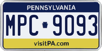 PA license plate MPC9093