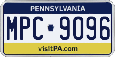 PA license plate MPC9096