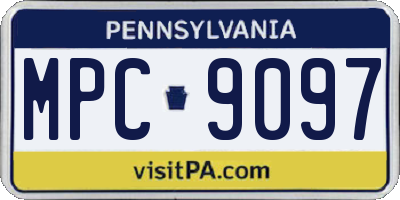 PA license plate MPC9097
