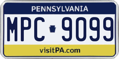 PA license plate MPC9099