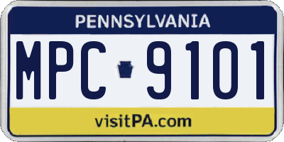PA license plate MPC9101