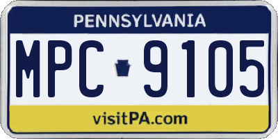 PA license plate MPC9105