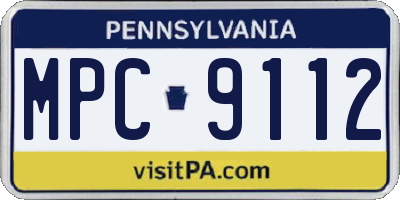 PA license plate MPC9112
