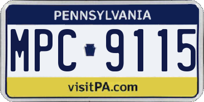 PA license plate MPC9115
