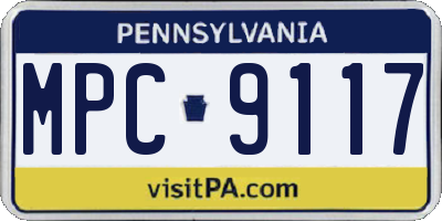 PA license plate MPC9117