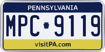 PA license plate MPC9119