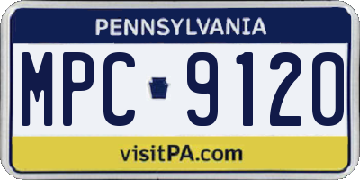 PA license plate MPC9120