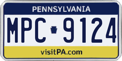 PA license plate MPC9124