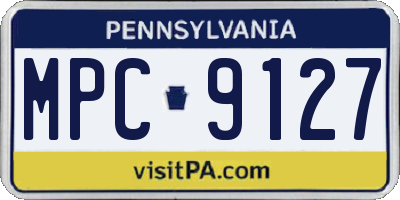 PA license plate MPC9127
