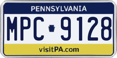 PA license plate MPC9128