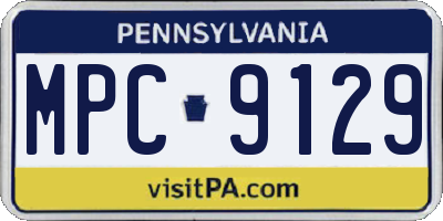 PA license plate MPC9129