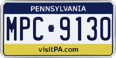PA license plate MPC9130